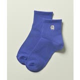 パープル／にこり | ソックス 靴下 ショート丈ソックス | Honeys