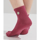 ピンクレッド／花 | 靴下 ソックス ショート丈 | Honeys