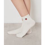 シロ／赤オニ | 靴下 ソックス ショート丈 | Honeys