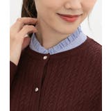 ブルーストライプ | 付け衿 スタンドカラー フリル | Honeys