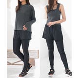 チャコール | 水着 3点セット トップス | Honeys