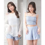 オフ×サックス | 水着 ３点セット トップス | Honeys