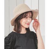 ベージュ水玉 | 【ハニーズ】帽子 ハット リボン付ハット | Honeys