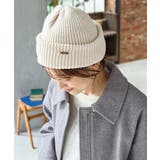 アイボリー | 帽子 ニット帽 プレート付き | Honeys