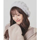 ライトグレー | 帽子 ベレー帽 パール調ビジュー付き | Honeys