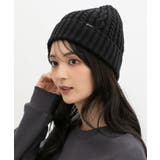 ブラック | 帽子 ニット帽 ケーブル編み | Honeys
