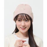 ピンク | 帽子 ニット帽 リボン付き | Honeys
