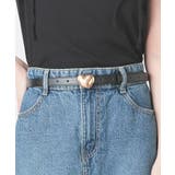 クロゴールド | ベルト ハートモチーフ 合皮 | Honeys