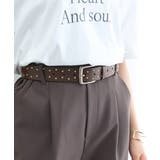 ブラウン | ベルト スタッズ 合皮 | Honeys