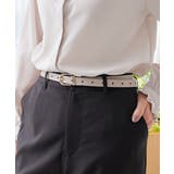 グレージュ×チャ | ベルト 細ベルト リバーシブルベルト | Honeys