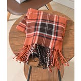 オレンジチェック | マフラー 吸湿発熱 抗菌 | Honeys