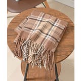 ベージュチェック | マフラー 吸湿発熱 抗菌 | Honeys