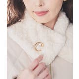 アイボリー | ティペット ブローチ付き フェイクファー | Honeys