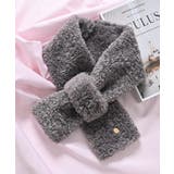 チャコール | ティペット チャームプレート付き プードルフェイクファー | Honeys