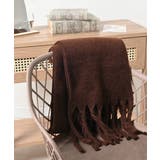 ブラウン | マフラー 太フリンジ 無地 | Honeys