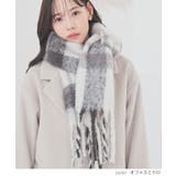 マフラー 太フリンジ チェック柄 | Honeys | 詳細画像2