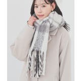 オフ×スミクロ | マフラー 太フリンジ チェック柄 | Honeys