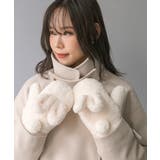 アイボリー/ウサギ | 手袋 ハニぽか 吸湿発熱 | Honeys