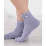 紫／バイキン | 靴下 ショート丈 綿混 | Honeys