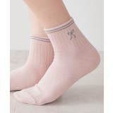 ピンク／リボン | 靴下 ソックス ショート丈ソックス | Honeys