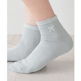 ミント／リボン | 靴下 ソックス ショート丈ソックス | Honeys