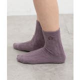 パープル | 靴下 ソックス クルー丈 | Honeys