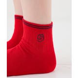 レッド／イチゴ | 靴下 ソックス ライン入り | Honeys