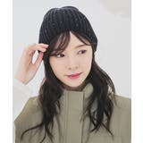ブラック | 帽子 ニット帽 ビーニー | Honeys
