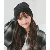 ブラック | 帽子 ニット帽 ビーニー | Honeys
