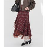 アカチェック | ボトムス スカート ロングスカート | Honeys