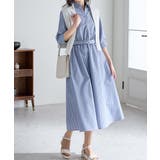 サックス×オフ | ワンピース シャツワンピース ロング丈 | Honeys