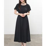 ブラック | ワンピース 半袖 ロング丈 | Honeys