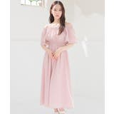 ピンク | ワンピース 半袖 ロング丈 | Honeys