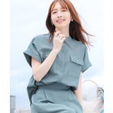 ブルーグリーン | トップス ブラウス 半袖 | Honeys