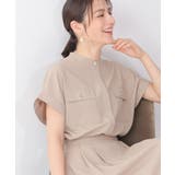 ベージュ | トップス ブラウス 半袖 | Honeys