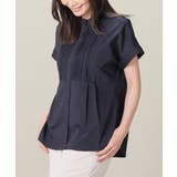 ネイビー | トップス ブラウス 半袖 | Honeys