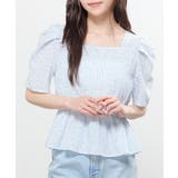 ブルー水玉 | トップス ブラウス 半袖 | Honeys