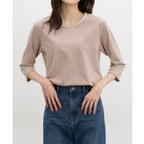 ピンクボーダー | トップス Tシャツ 7分袖Tシャツ | Honeys