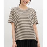 ベージュ×クロ | トップス Tシャツ 半袖Tシャツ | Honeys