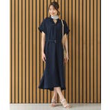ネイビー | ワンピース 半袖 ロング丈 | Honeys