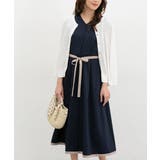 ネイビー | ワンピース ノースリーブ ロング丈 | Honeys