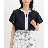 ネイビー | トップス ブラウス 半袖 | Honeys