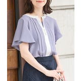スモーキーブルー | トップス ブラウス 半袖 | Honeys