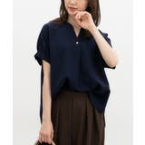 ネイビー | トップス ブラウス 半袖 | Honeys
