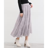 ラベンダー花柄 | スカート ロングスカート チュール | Honeys