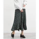 グリーン花柄 | ボトムス スカート ロングスカート | Honeys