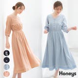 【ハニーズ】ワンピース 6分袖 ミモレ丈 | Honeys | 詳細画像1 