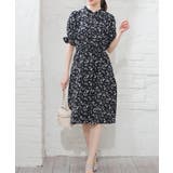 コン花柄 | 【ハニーズ】ワンピース ミニワンピース 半袖 | Honeys