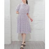 ラベンダー花柄 | 【ハニーズ】ワンピース ミニワンピース 半袖 | Honeys