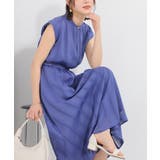 ブルー | ワンピース ノースリーブ ロング丈 | Honeys